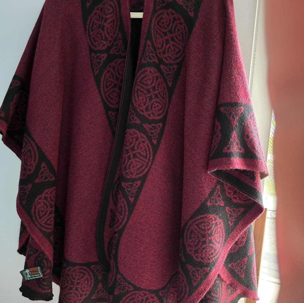 Molina Red and Black Patterned Shawl